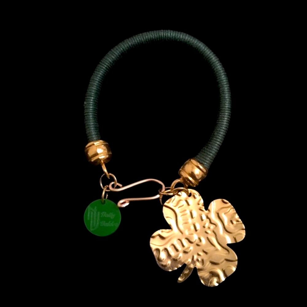 Vintage Natty Valdez Green Four Leaf Clover Bracelet